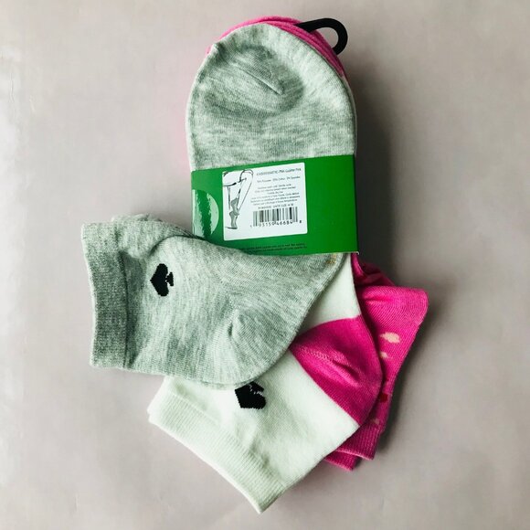 Kate Spade New York Pink White Quarter Socks 3 Pairs - Picture 2 of 5